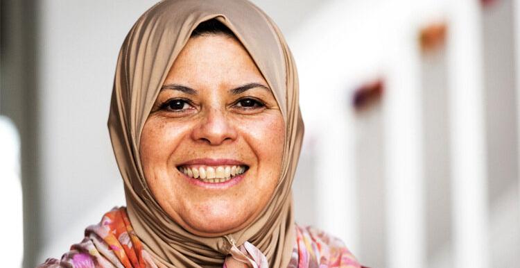 Smiling muslim woman