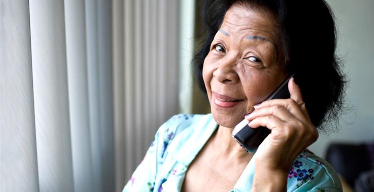 Black woman on the phone