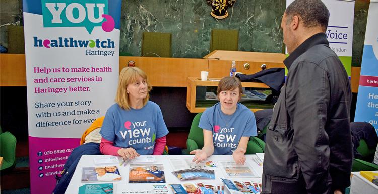 Healthwatch Haringey staff on a stall