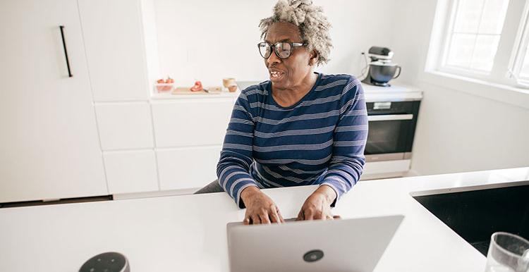 Older Black Woman Laptop