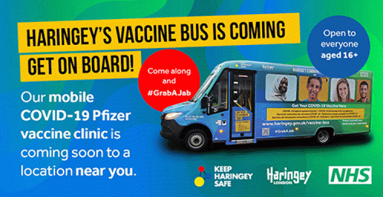 Vaccine bus advert