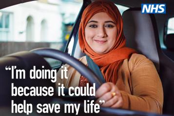 Muslim woman driver saying she will have a cervical screening test - NHS