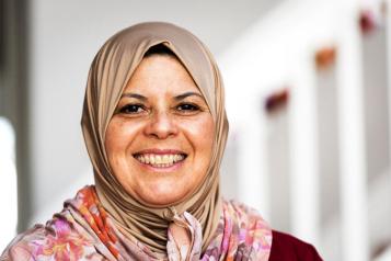 Smiling muslim woman