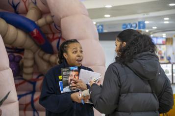 Lung Cancer Screening promotion inflatable lung background