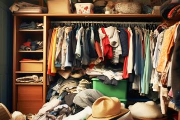 Room filled with many clothes