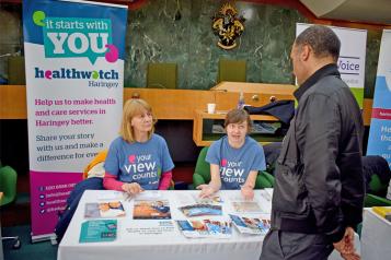 Healthwatch Haringey staff on a stall