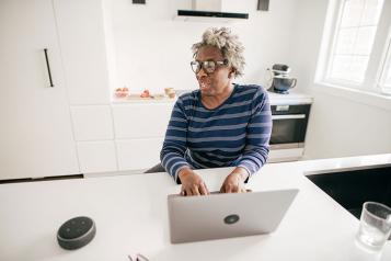 Older Black Woman Laptop