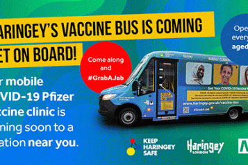 Vaccine bus advert