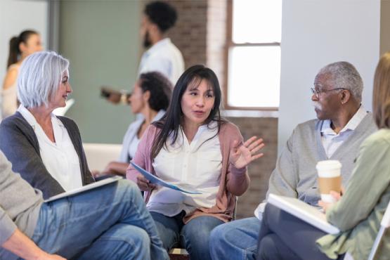 People having a discussion