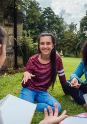 Teen Girls Discussion Outdoors